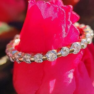 14Kt Natural Diamond Eternity Ring Band Size 6